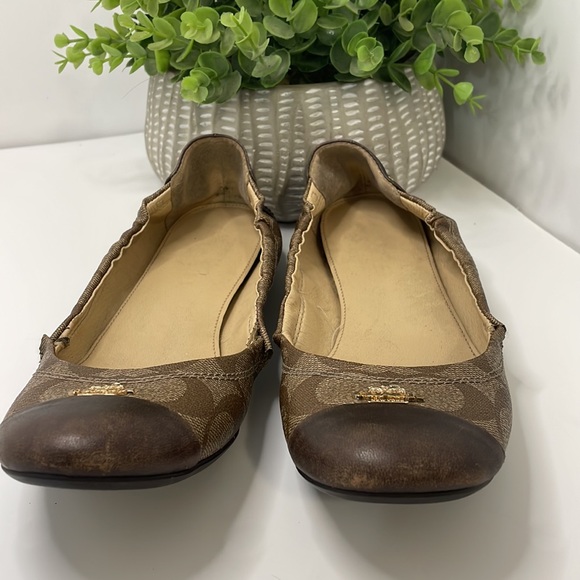 Coach Chelsea Ballet Flats Canvas Leather Toe Cap, Women's Size 6.5 - Picture 2 of 15
